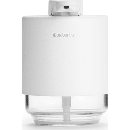 BRABANTIA MindSet folyékonyszappan-adagoló csepegésbiztos pumpával 200ml üveg tartály acél burkolat szikrázó fehér ásványi textúra - 303227 (303227)