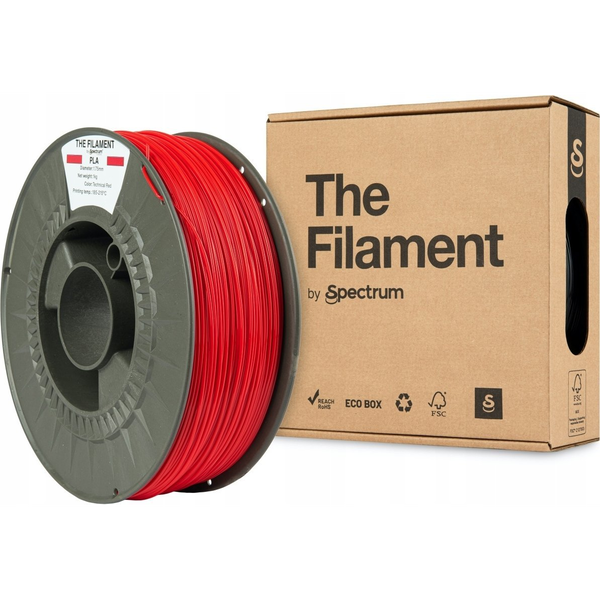 PLA filament Spectrum Filaments 1,75 mm 1 kg červený (červená)