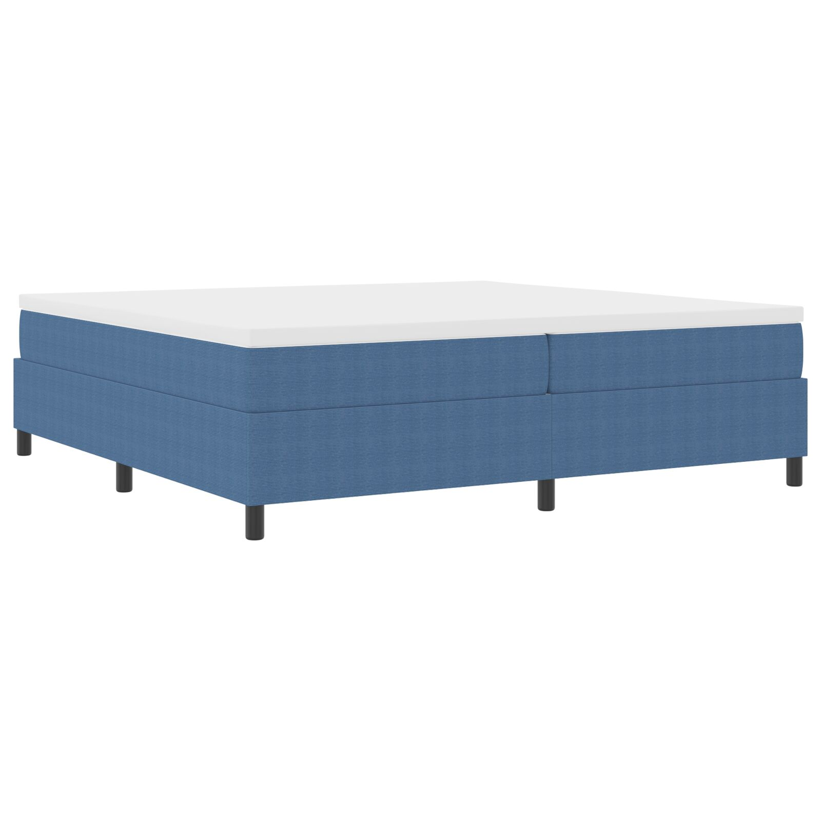 Boxspring Ágy Kék 200x200 cm Vászon (3337430)