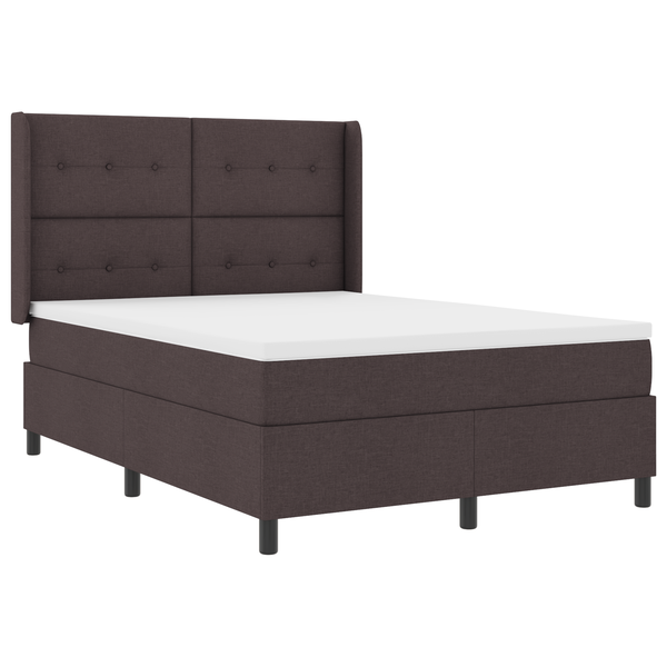 Boxspring Ágy Matracokkal Sötétbarna 140x200 cm