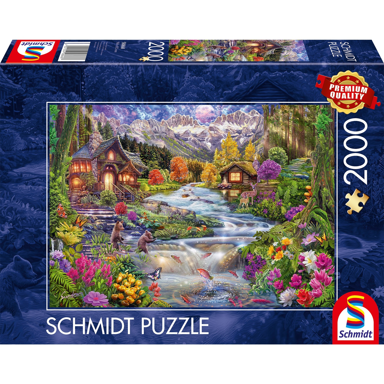 Schmidt Spiele Idilli folyó a hegyekben 2000 darabos puzzle (58868)