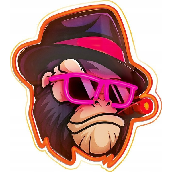 Neon Art LED dekorációs lámpa USB csatlakozós, színes, GANGSTA MONKEY (FLA03)