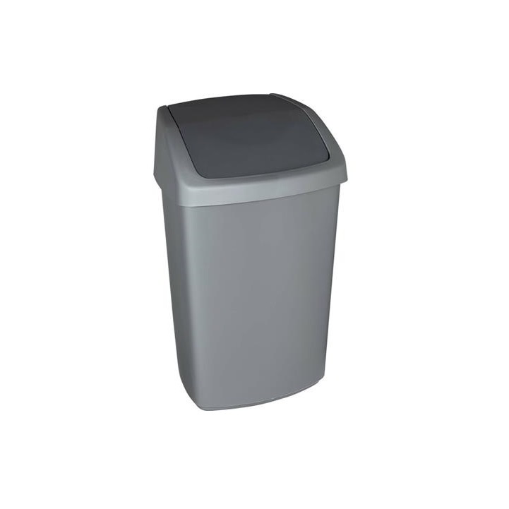 Curver Swing top 50 iteres Billenős műanyag szemetes - Ezüst/grafit (167909)