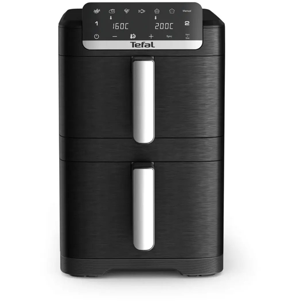 Tefal EY7528 Dobbelt 10 L Enkeltstående Varmluftsteger Sort