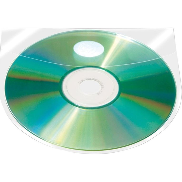 Funda Autoadhesiva Para Cd Q-connect Con Solapa Pack De 10 Unidades