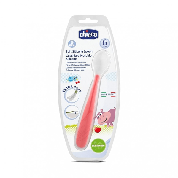 Chicco 00006828710000 bestik til småbarn Børneske Rød, Hvid Silikone