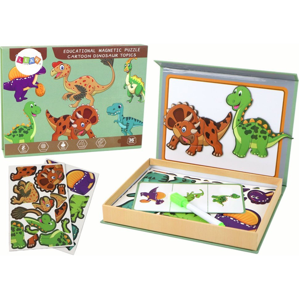 Oktatási Mágneses Puzzle Készlet Dinoszaurusz Témával 16657