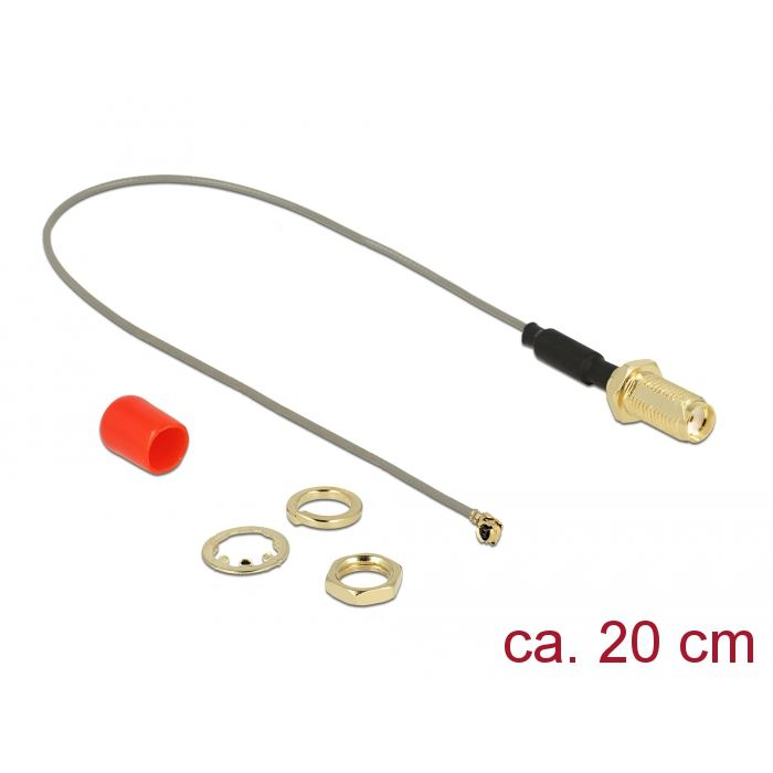 Delock antenna kábel SMA anya-apa MHF I csatlakozó 1.13 20 cm (89833) (DE89833)
