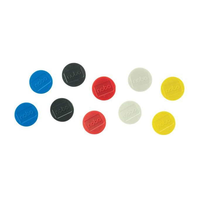 NOBO erős mágnes mágnestáblákhoz 10db vegyes színek (VN15318) (VN15318)