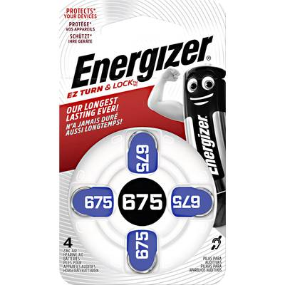 ZA675 hallókészülék elem, cink-levegő, 1,4V, 635 mAh, 4 db, Energizer ZA675, PR44