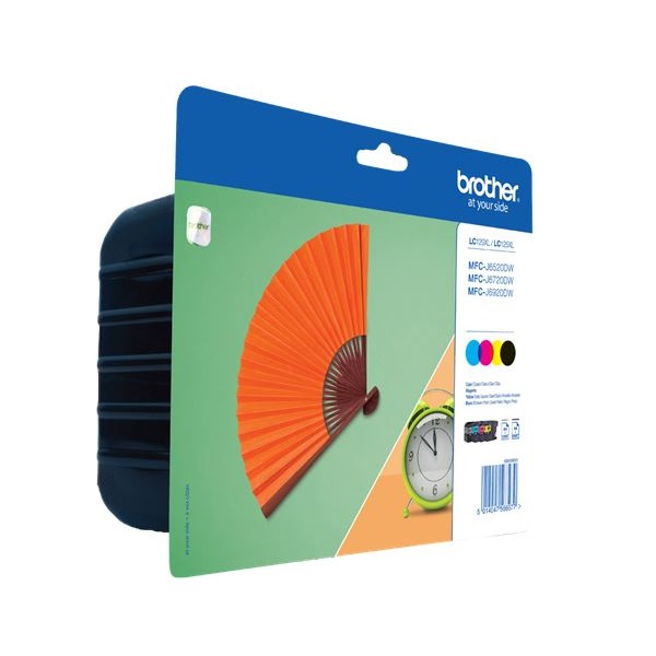 Brother LC129XLVALBP inkoustová náplň 4 kusů Originální Černá, Azurová, Kaštanová, Žlutá