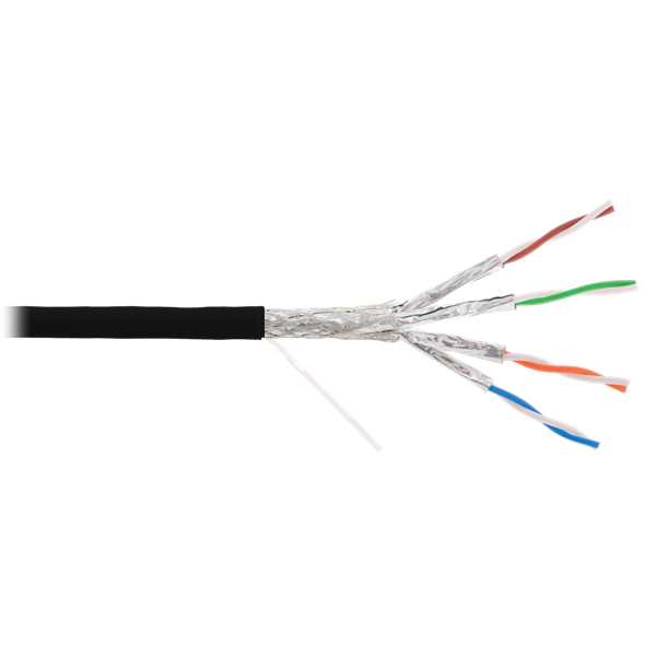 Nikomax Falikábel S/FTP CAT6a, 23AWG, 500 Mhz, LSZH, beltéri/kültéri, 500m, fekete (NMC 4555C-BK) (NMC 4555C-BK)