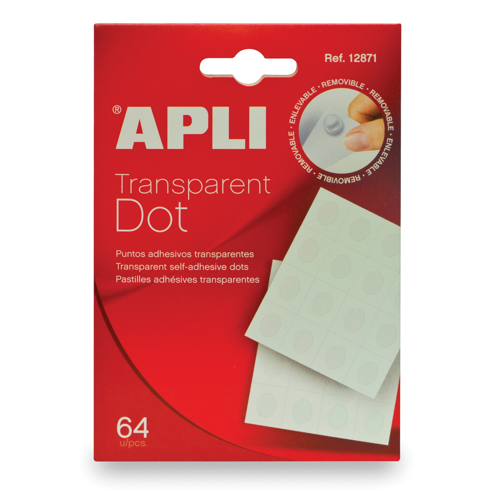 Apli Transparent Dots ragasztókorong - átlátszó (64 db) (12871)