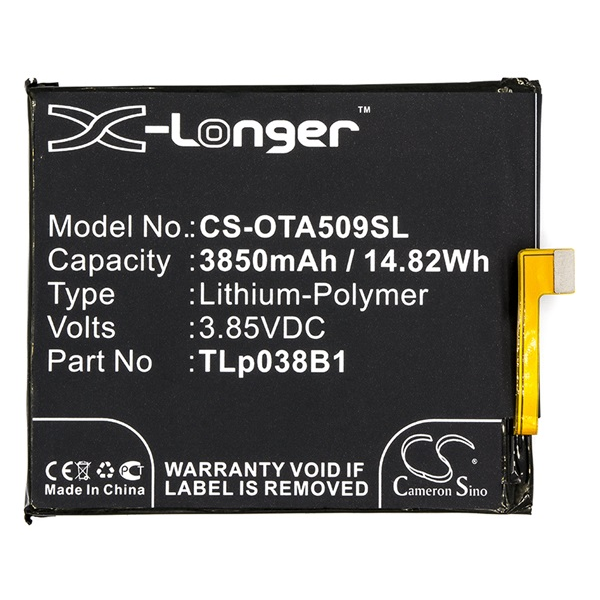 Cameron Sino Li-Polymer akku (3.85V/3850mAh, Alcatel CAC3860004C1 kompatibilis) FEKETE Alcatel A7 (OT-5090Y) (CS-OTA509SL)