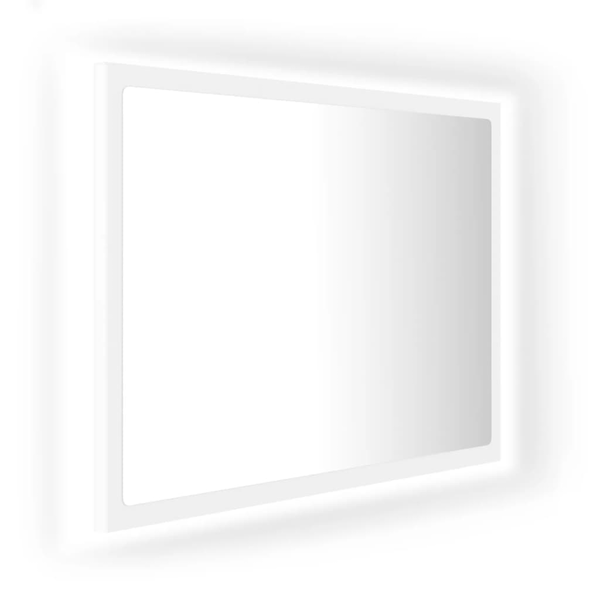 fehér akril LED-es fürdőszobai tükör 60 x 8,5 x 37 cm