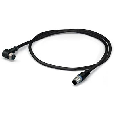 WAGO 756-5403/040-010 Érzékelő-/működtető összekötő, konfekcionált M12 Dugó, egyenes, Alj, hajlított 1.00 m Pólusszám: 4 10 db (756-5403/040-010)