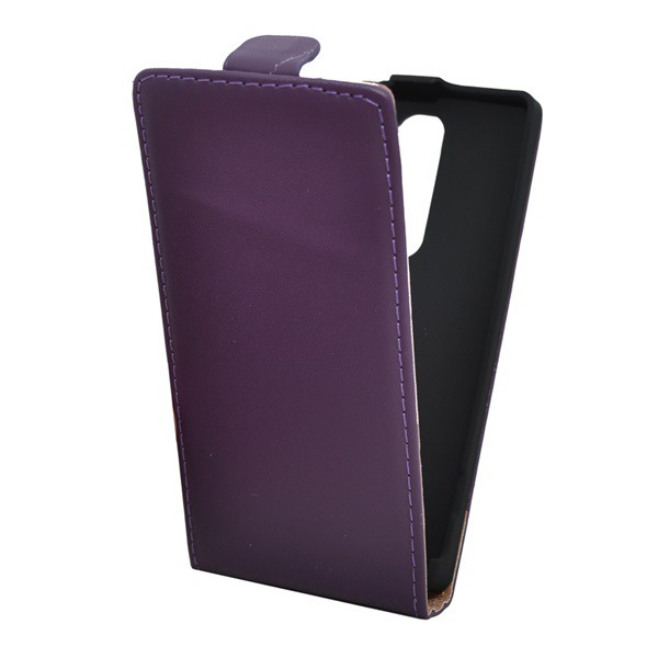 Tok álló, bőr hatású (FLIP, lefelé nyíló) LILA [LG Spirit (C70)] (5996457564620)