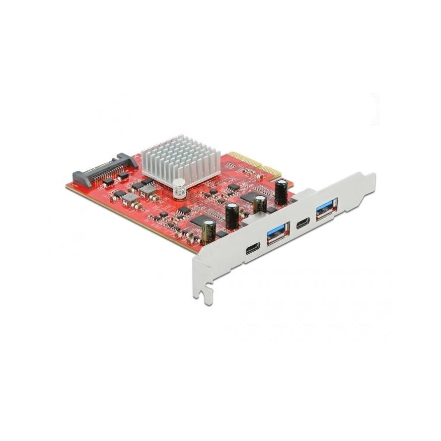 Delock 89041 2+2-port PCIe x4 USB 3.2 A Gen 2 + USB 3.2 C Gen 2 bővítőkártya (89041)