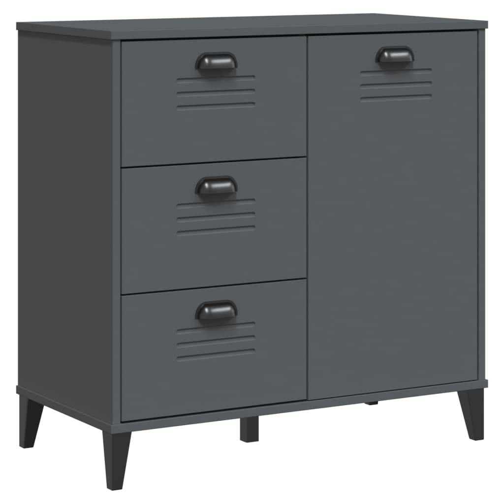 VIKEN antracitszürke tömör fenyőfa tálalószekrény 80x40x80 cm (374940)