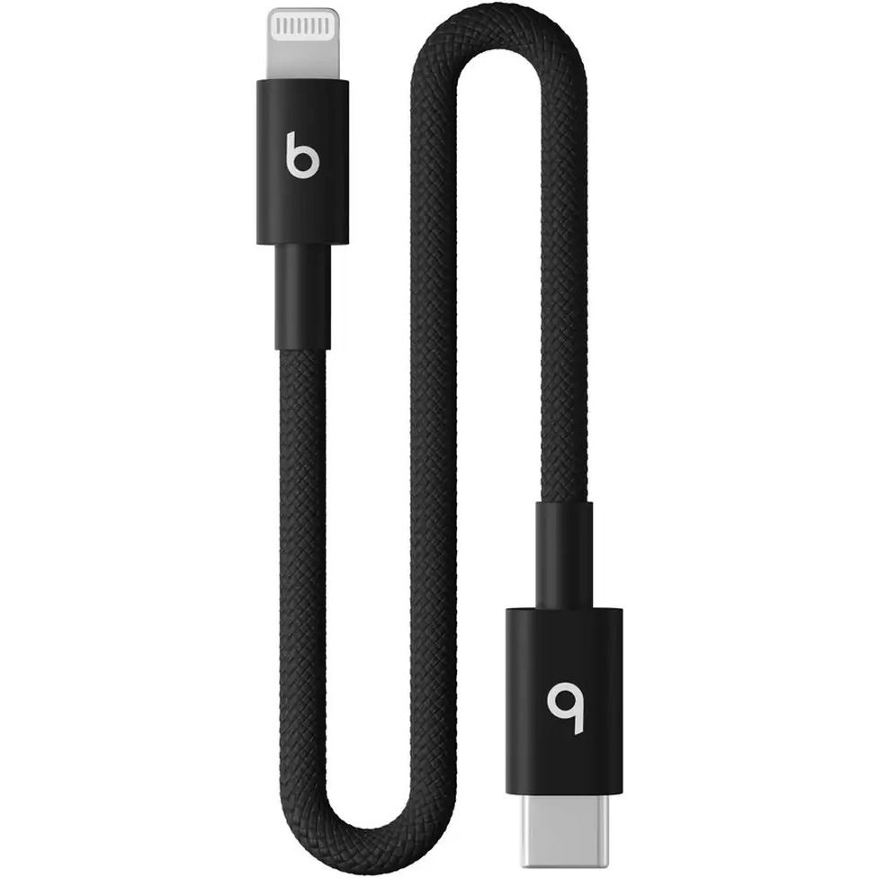 Apple Beats USB-C to Lightning Woven Short Cable (20cm) - Bolt Black (meqm4ee/a)