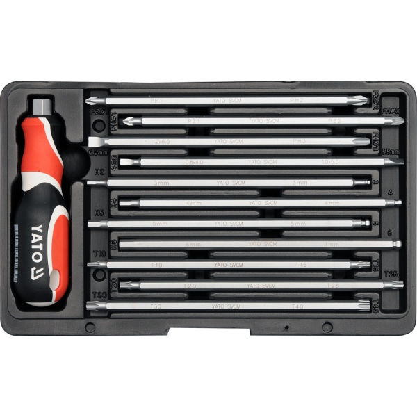YATO Csavarhúzó készlet kétvégű szárral 12 részes (YT-2797)