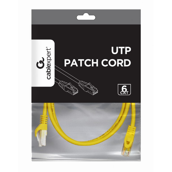 GEMBIRD patchcord kat 6 UTP zalévané koncovky 1.5m žlutý