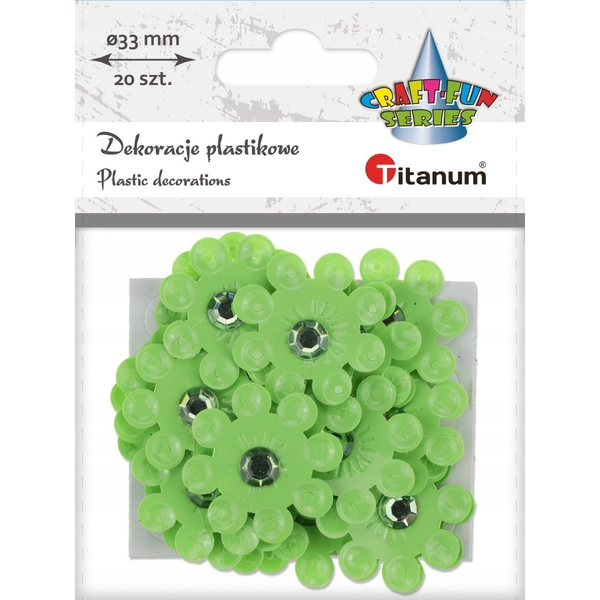  Titanum Dekoracje samoprzylepne 3D kwiaty limonkowe 20szt