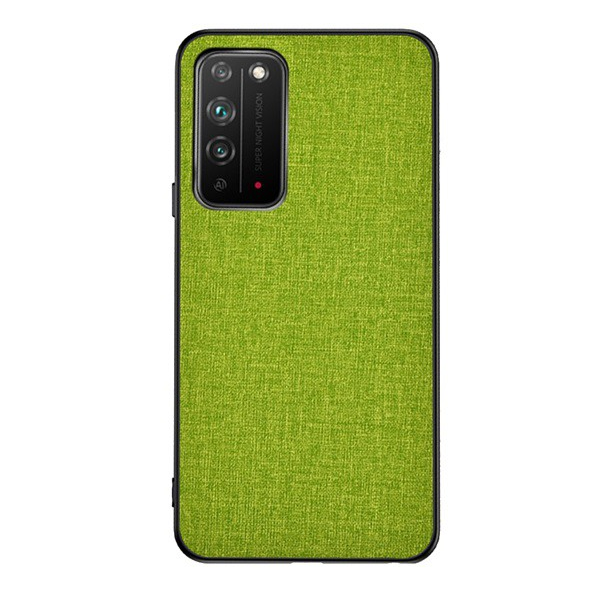 Műanyag telefonvédő (közepesen ütésálló, szilikon keret, textil hátlap) ZÖLD [Honor X10 5G] (5996457991044)