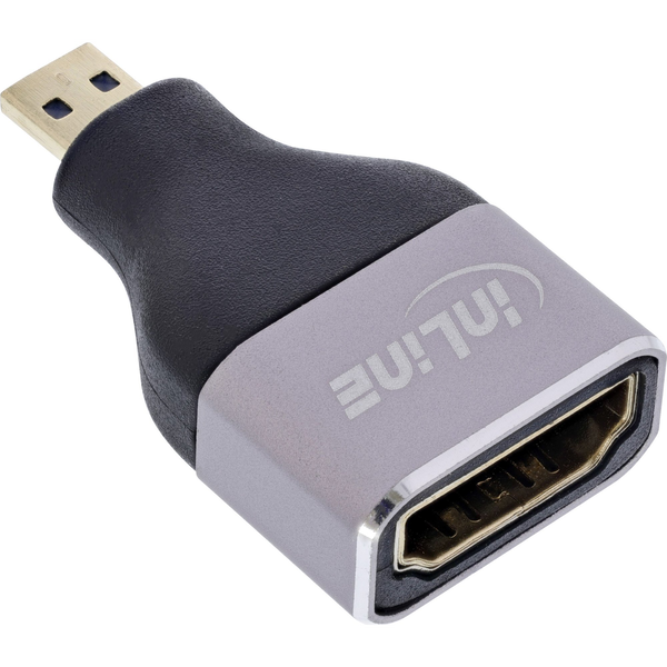 InLine 17991B adattatore per inversione del genere dei cavi HDMI A Micro HDMI D Nero, Grigio