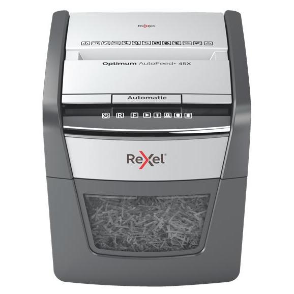 Rexel Optimum AutoFeed 45X automata konfetti iratmegsemmisítő 45 lap (2020045XEU)