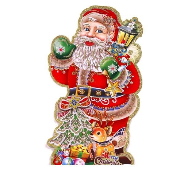 Iris 3D Mikulás mintás karton dekoráció (25x45cm) (020-08)