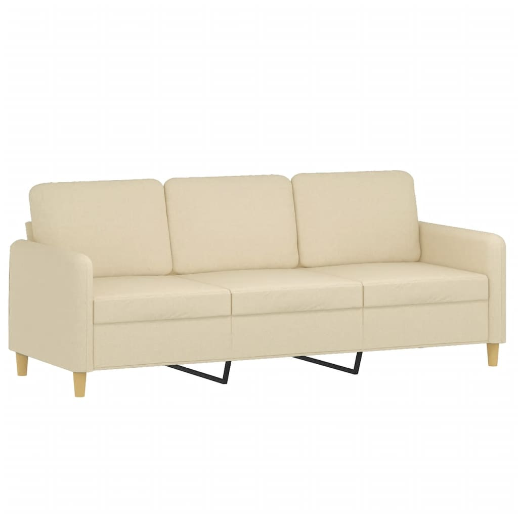3 személyes krémszínű szövet kanapé 180 cm (359488)