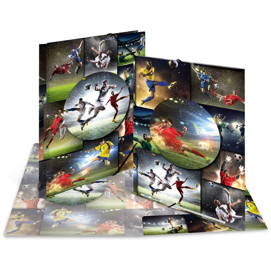 Herma Fussball Pappe A4 Rugalmas Karton Gumis mappa - Foci mintás (19298)