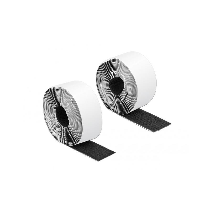 Delock Velcro öntapadó tépőzáras szalag-szett, H 5 m és Sz 50 mm fekete (19073)