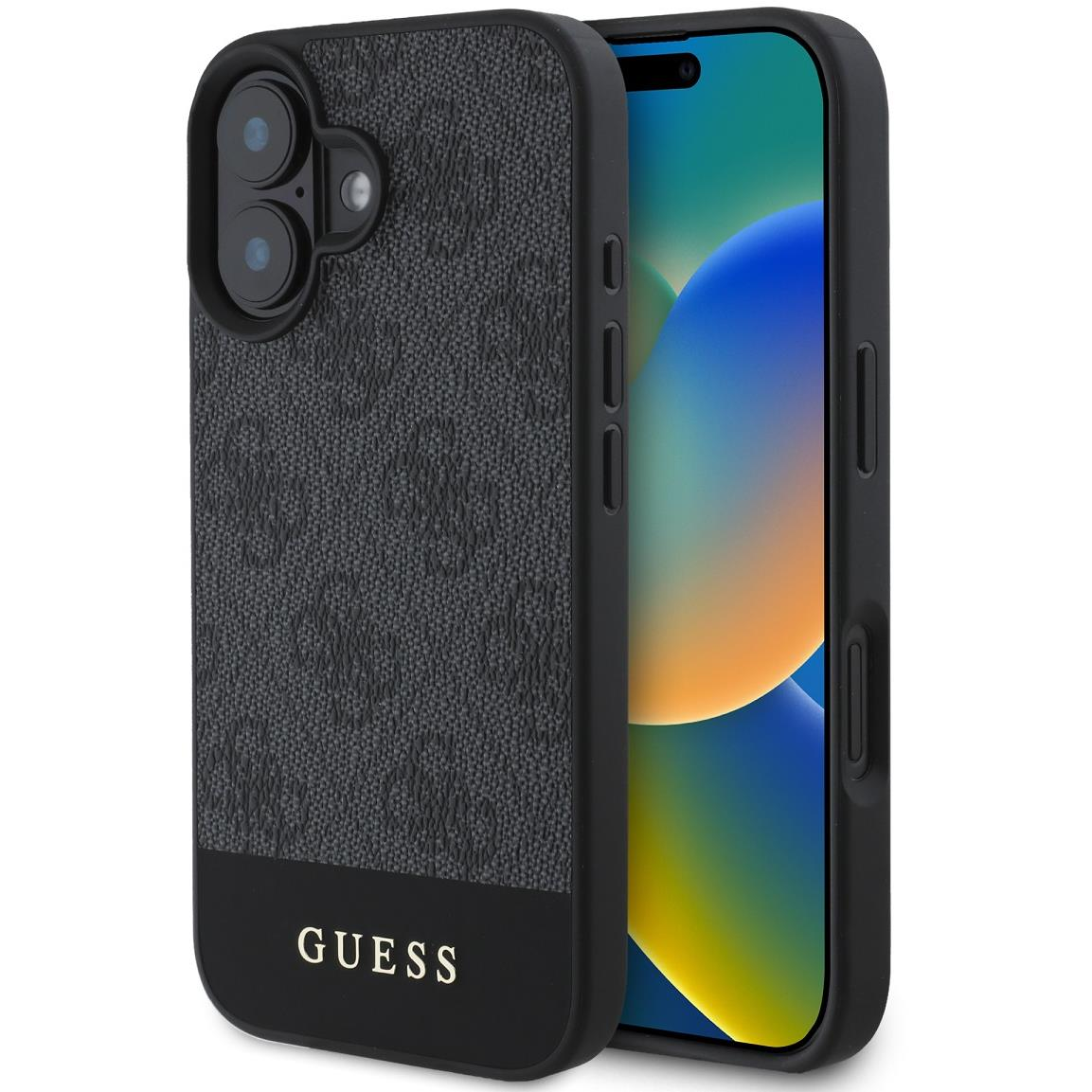 Guess PU 4G Stripe iPhone 16 Grey tok (GUHCP16SG4GLGR)
