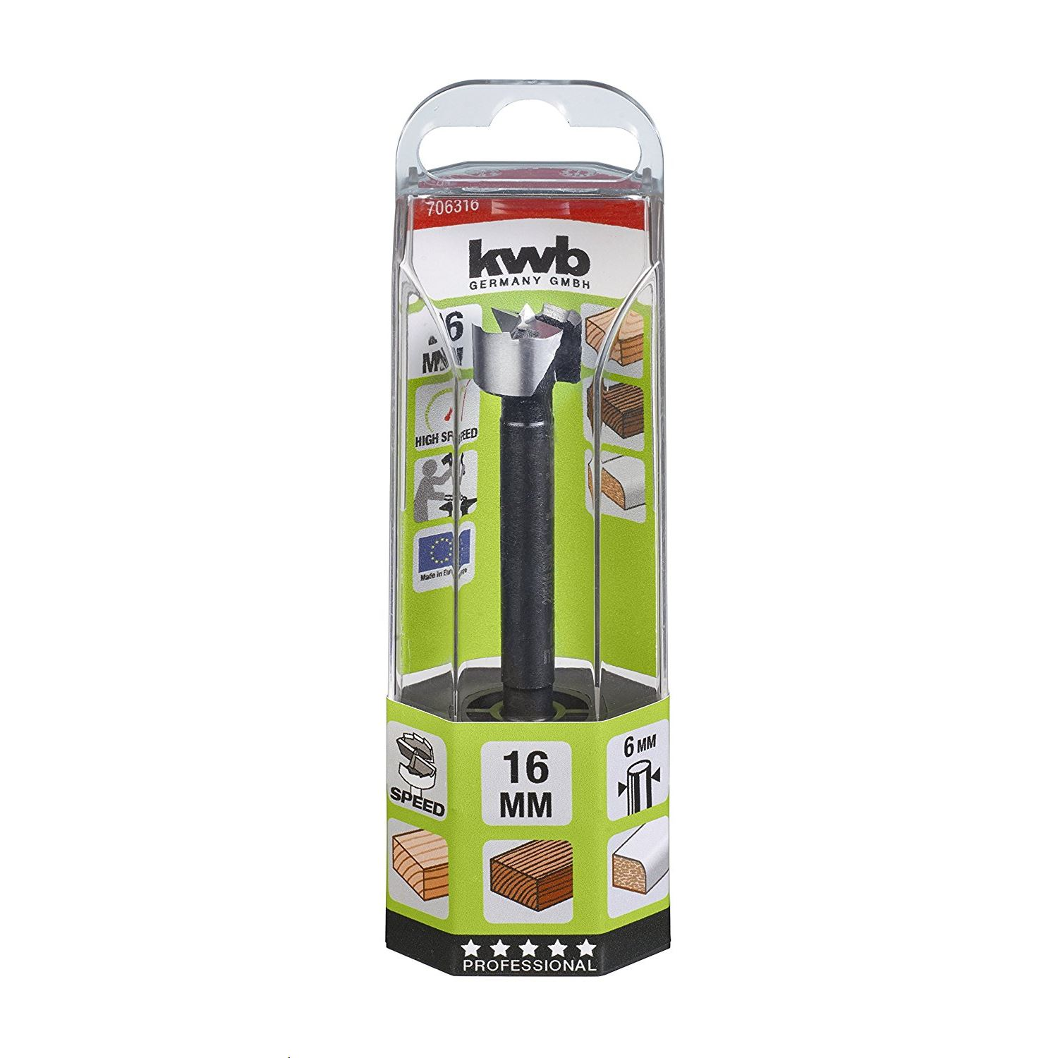 KWB PROFI AKKU TOP ENERGY SAVING 45% FORSTNER kivetőpánt süllyesztő, 16 mm (706316) (706316)