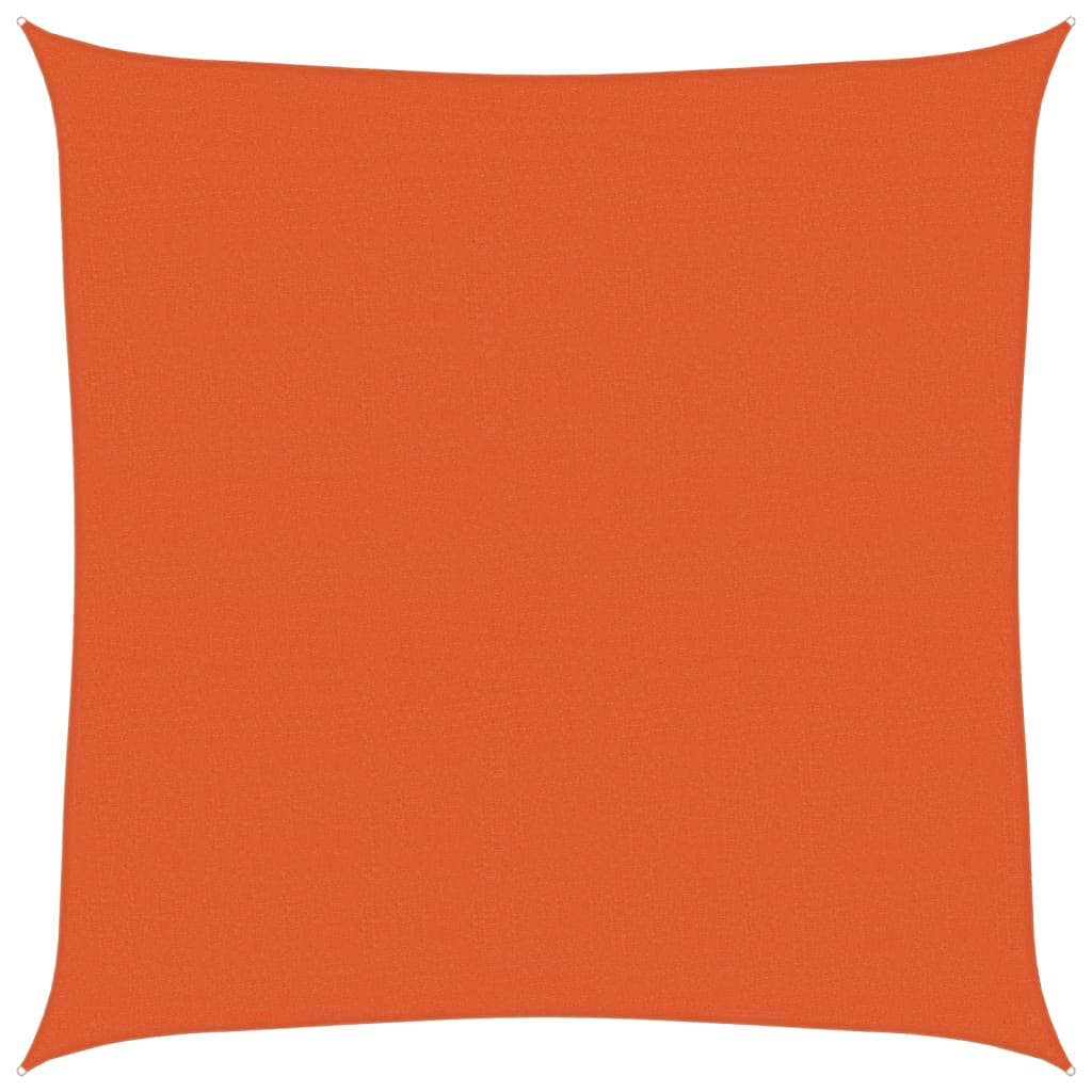 narancssárga négyzet alakú HDPE napvitorla 160 g/m² 4,5x4,5 m (311662)