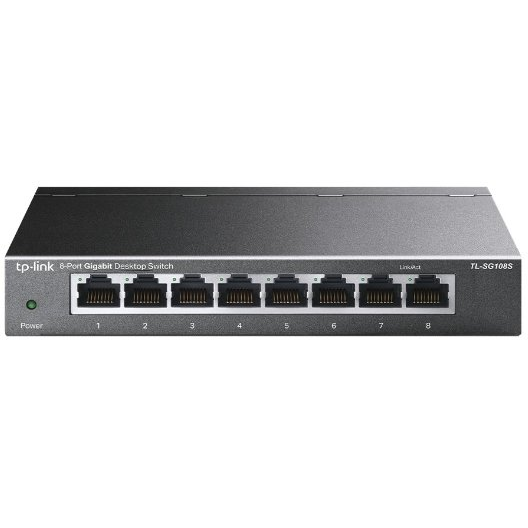 TP-Link TL-SG108S(UN) netværksswitch Ikke administreret Gigabit Ethernet (10/100/1000) Desktop Sort