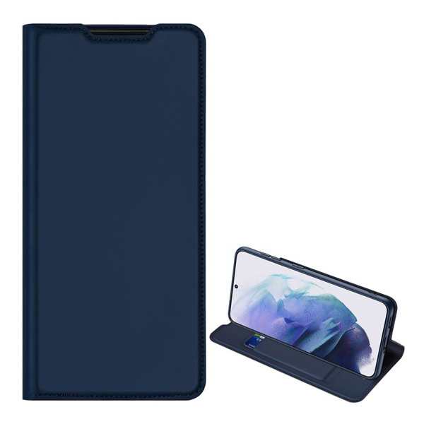 DUX DUCIS SKIN PRO tok álló, bőr hatású (FLIP, oldalra nyíló, bankkártya tartó, asztali tartó funkció) SÖTÉTKÉK [Samsung Galaxy S22 Plus 5G (SM-S906)] (5996591119359)