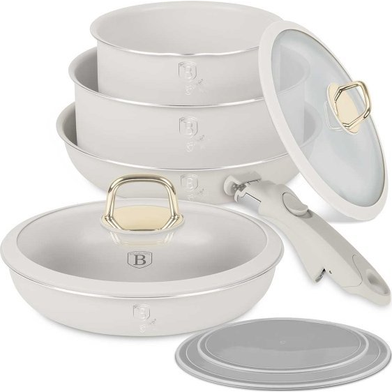 BerlingerHaus BH/8253 Sahara Collection 9 Részes Edénykészlet - Alumínium, Matt Krém (BH-8253)