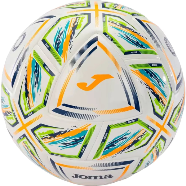 Joma HALLEY II Futball Labda - 5, Fehér/Fluo Türkiz/Zöld/Narancs