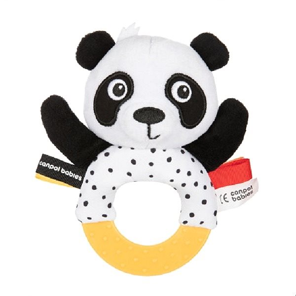 Canpol babies - érzékszerveket fejlesztő játék Panda csörgővel és rágókával, BabiesBoo (5901691870727)