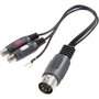 SpeaKa Professional RCA / DIN csatlakozó Audio Y adapter [1x Dióda dugó, 5 pólusú (DIN) - 2x RCA alj] Fekete