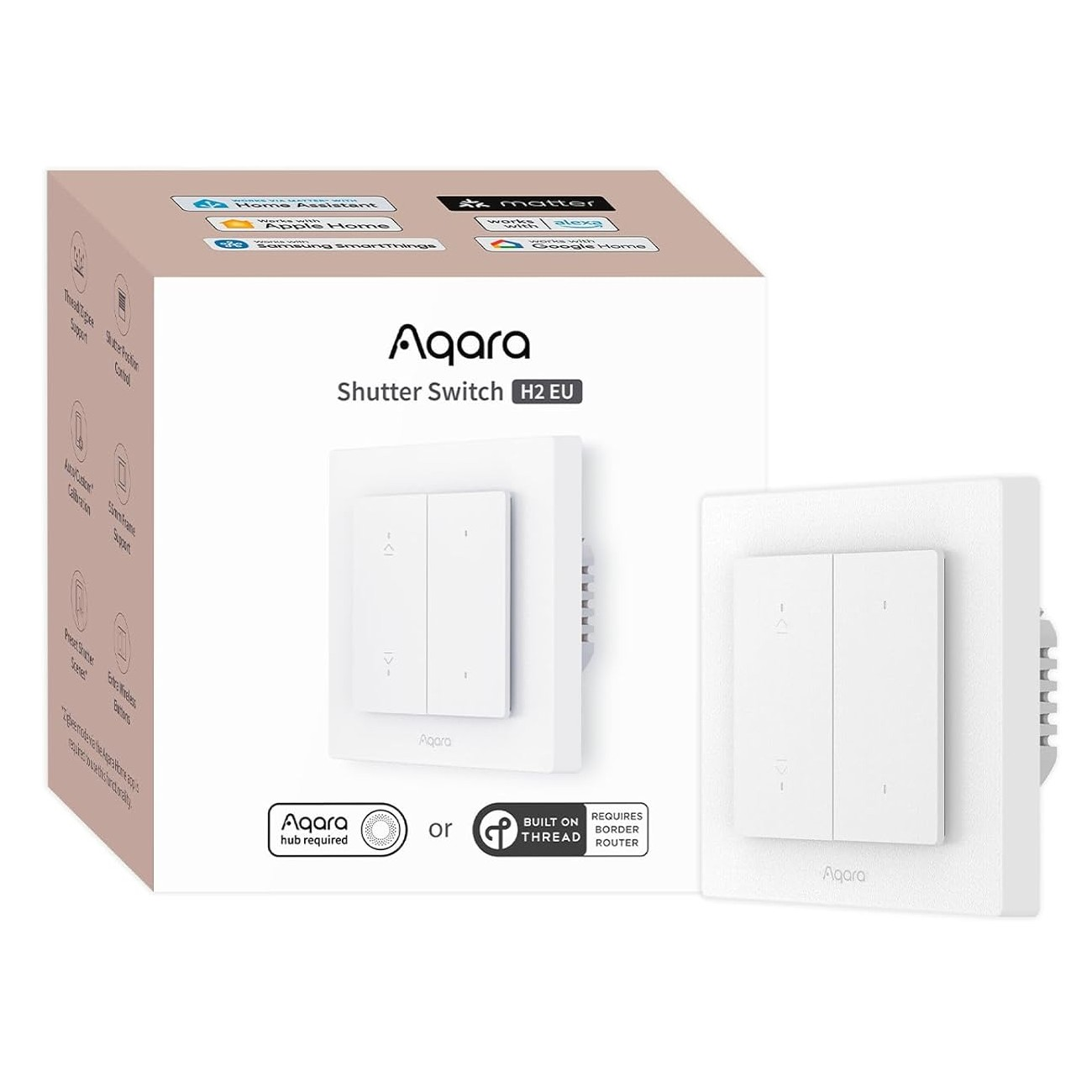 AQARA H2 Shutter Switch EU Zigbee+Thread redőnyvezérlő kapcsoló (DS-K02D)