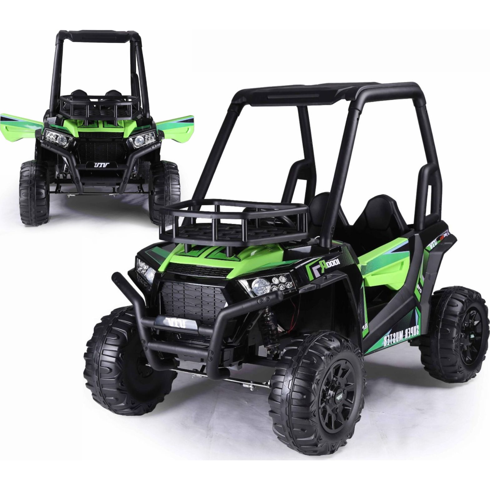 JS360 7470 Elektromos Jeep - 24 V, 2 Személyes, 2 Darab 200 W Motorral, Szülői Távirányítóval, Zöld (7470)