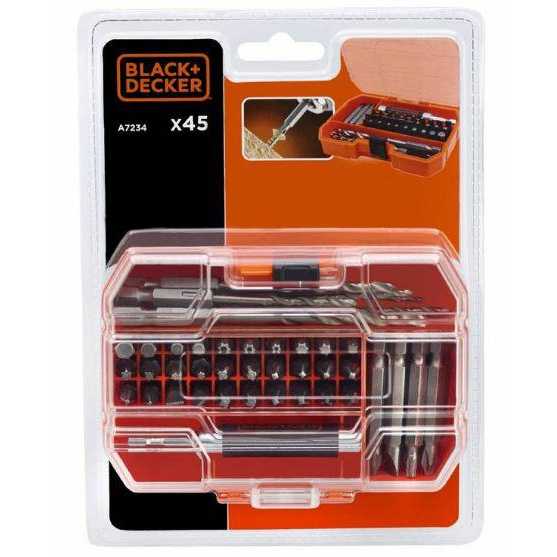 Fúró- és bitkészlet Black&Decker A7234-XJ 45 db (A7234-XJ)