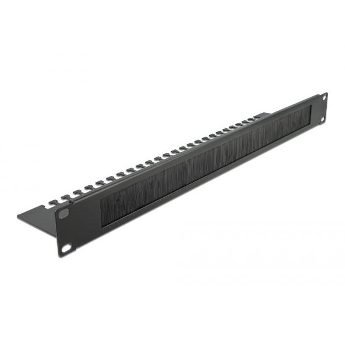 Delock 19 kábelrendező fésűs panel 1U fekete (66484) (delock66484)