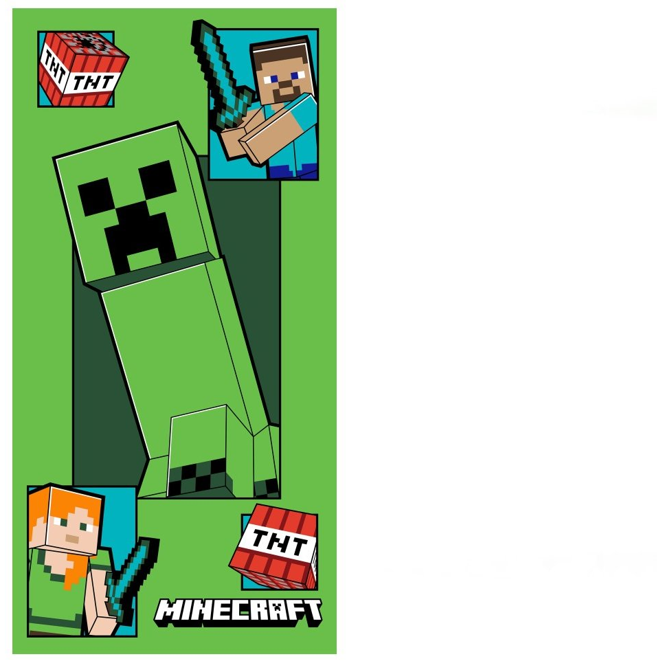 Jerry Fabrics Törölköző, Minecraft Creeper Coming, 70 × 140 cm (8592753041598)
