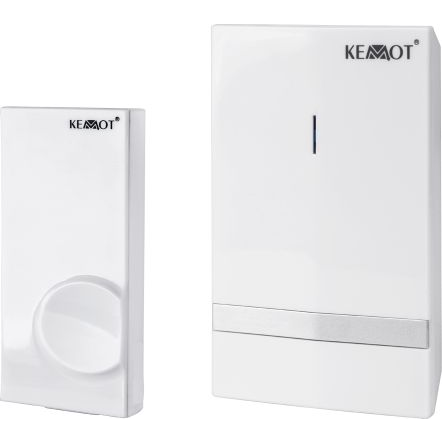 Rebel URZ3262 Vezeték nélküli csengő, IP44, 48 dallam, 1× AC vevő, 1× nyomógomb, 100 m, fehér