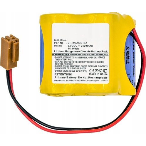 Cameron Sino Li-Mno2 Akku 6.0V/2400 mAh, Fanuc A98l00310025 Kompatibilis, Citromsárga